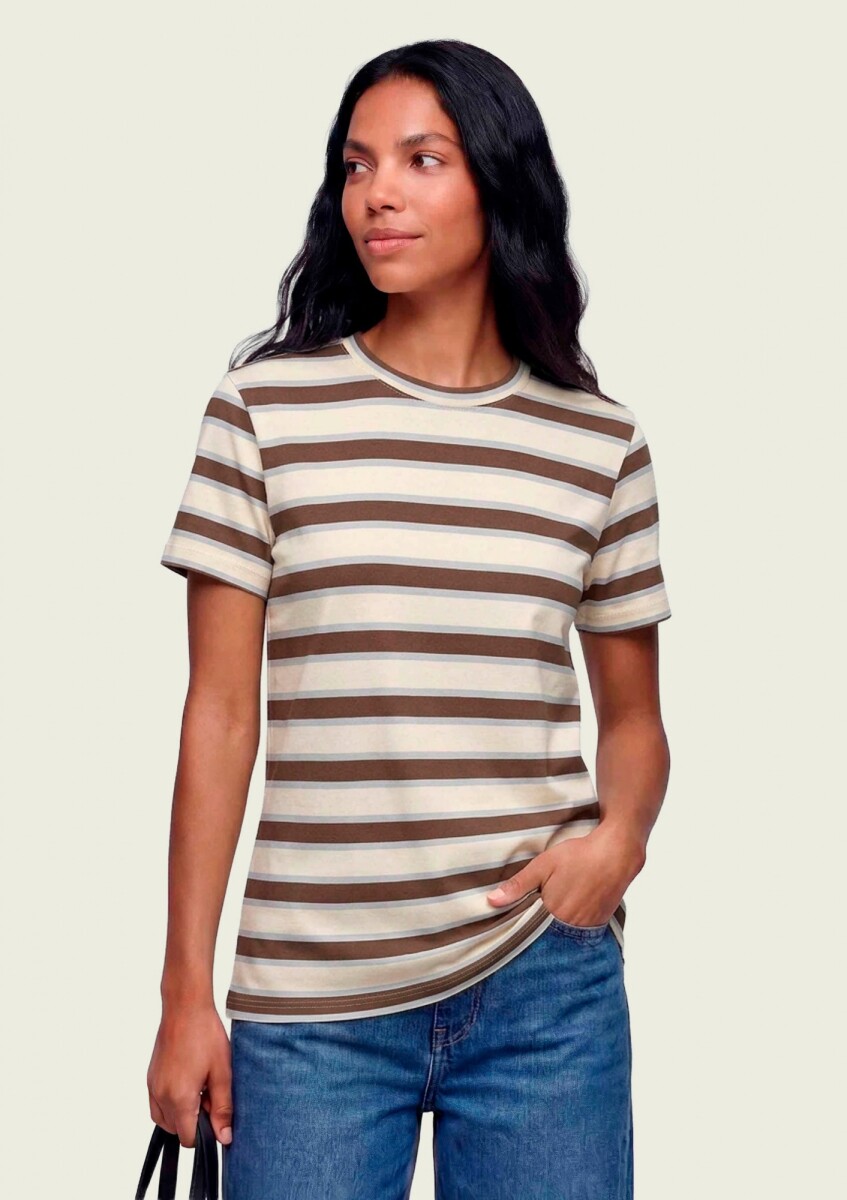 CAMISETA BÁSICA A RAYAS - MULTICOLOR 