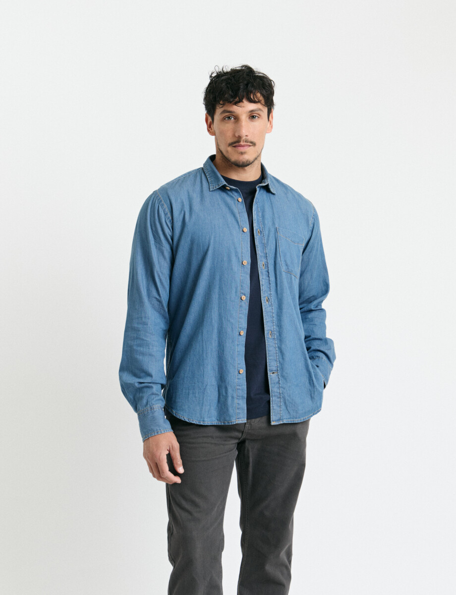 012468 CAMISA TIPO JEAN HARRY Azul