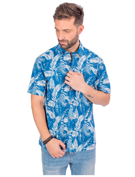 Camisa estampada UFO Maui Azul S