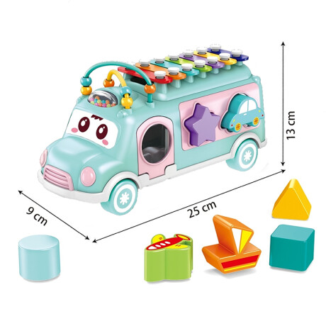 óMnibus Escolar con Xilofón Huanger CELESTE