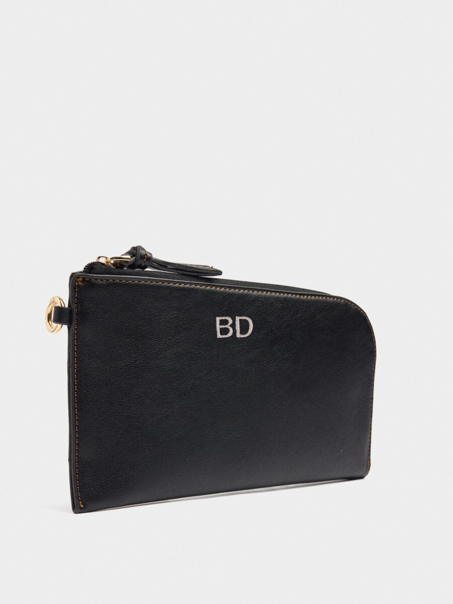 Bolso Shopper Liso Con Bolsa negro