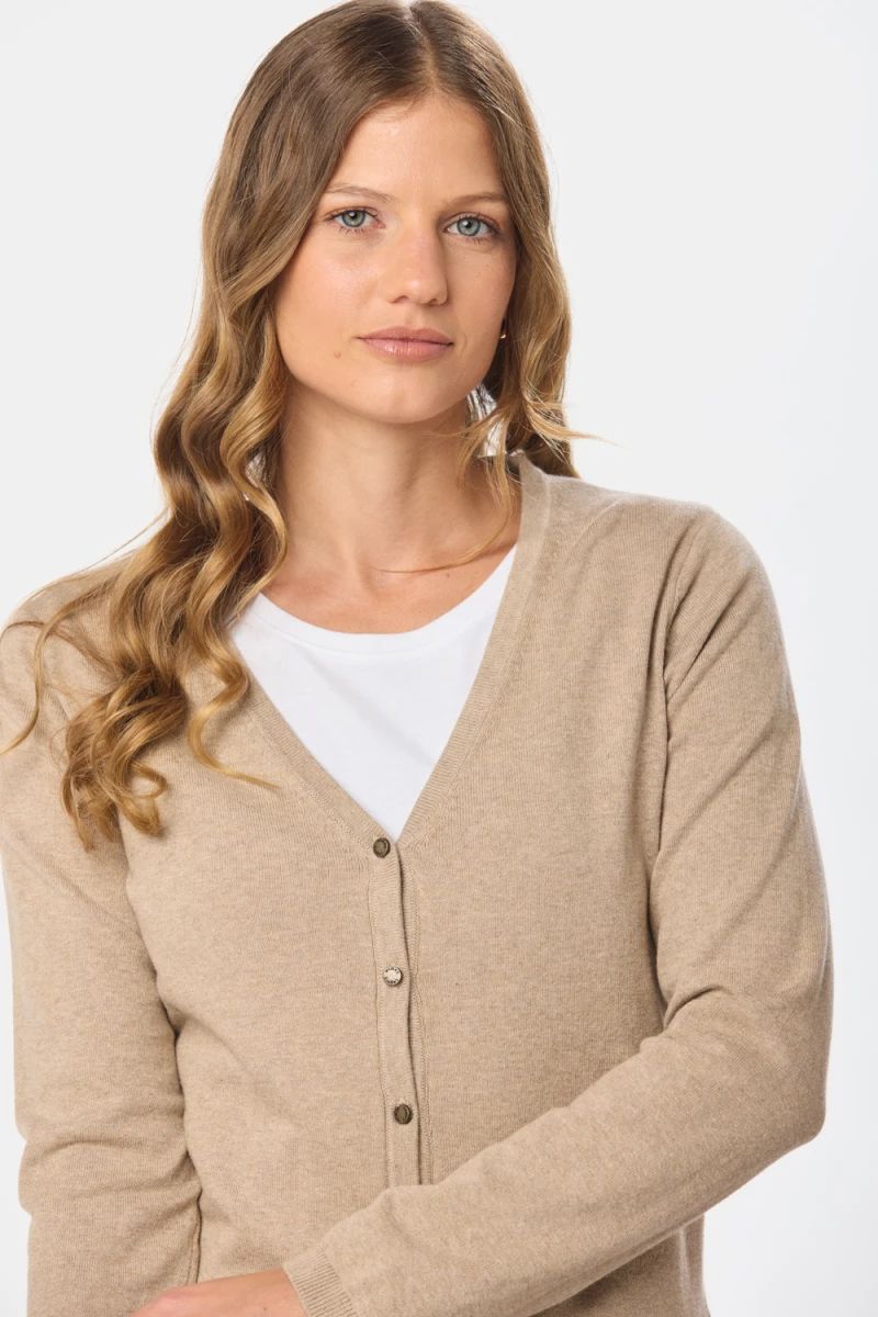 CARDIGAN CLÁSICO - Beige 