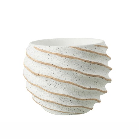 MACETA CERAMICA BLANCO DUNA LINEAS