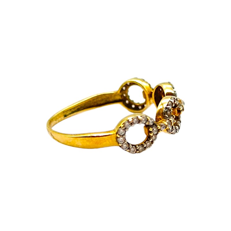 Anillo Eslabón-Oro Bajo-Piedra Zirconia-AN8098 conpiedra