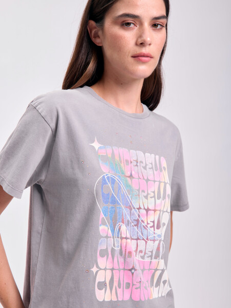 Remera estampa Cenicienta Gris