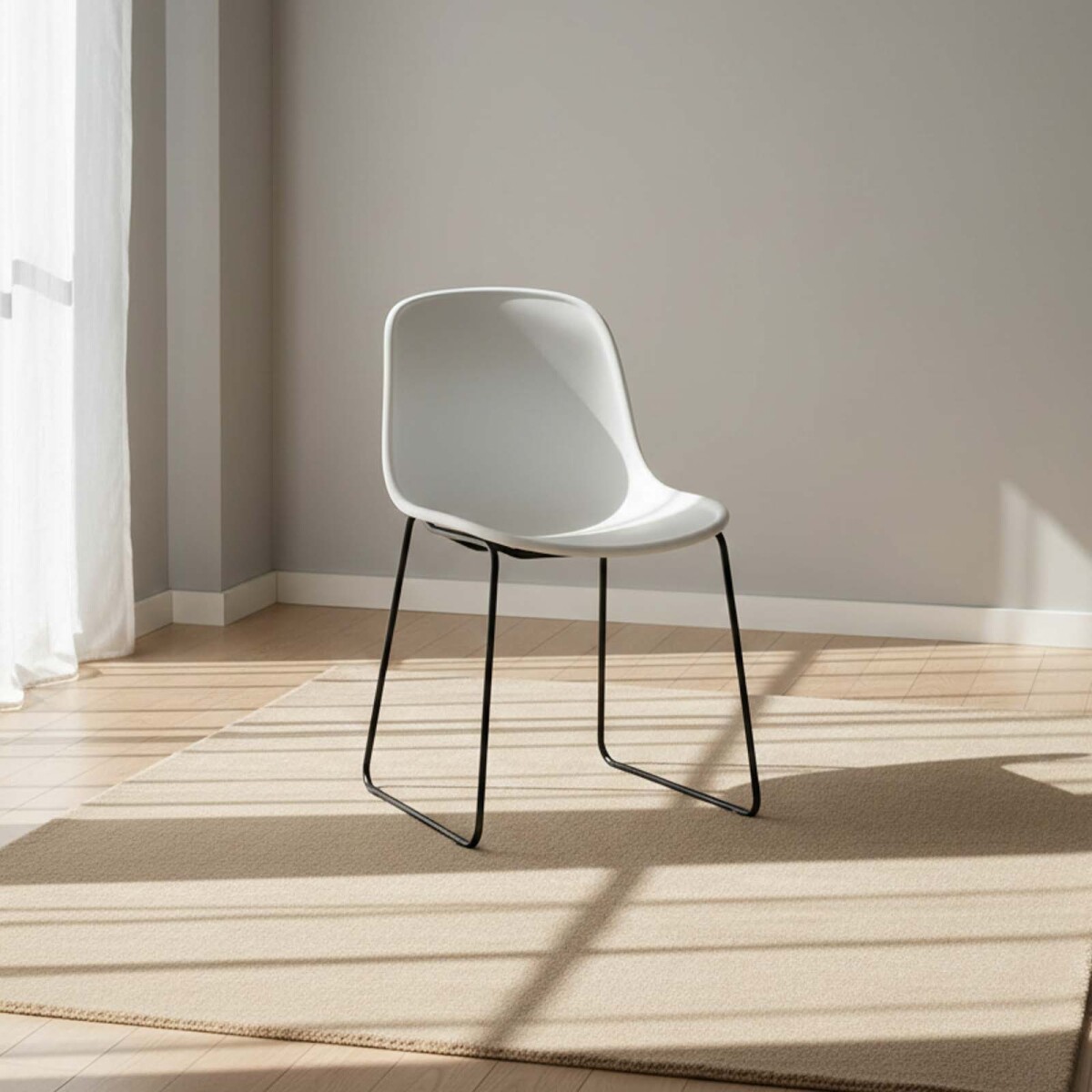 SILLA DE COMEDOR - PP-Y-METAL BLANCO LAURA 