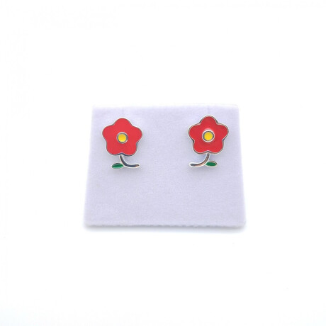 Caravanas de Plata 925 con esmalte Modelo Flor