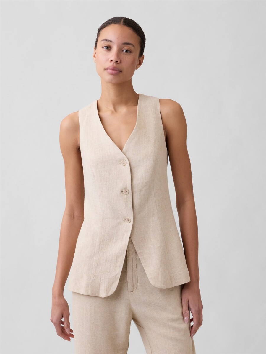 Chaleco De Lino Mujer - Flax Linen 