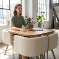 Juego de Comedor Honguito 4 Sillas 80x80cm Beige