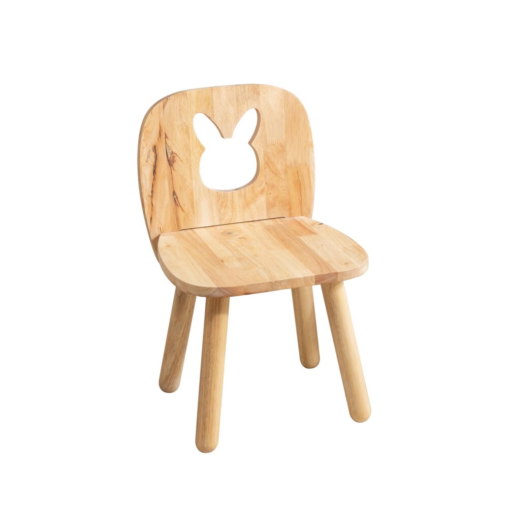 SILLA KIDS MADERA NATURAL-BEIGE WONDERLAND CONEJO