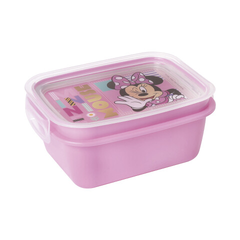 Pote Plástico Minnie Con Traba y División 630 ml U