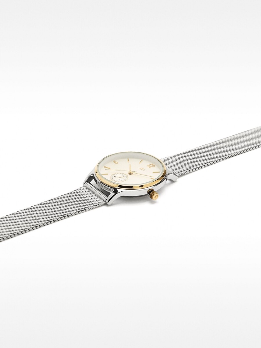 Reloj Pulsera De Malla Metálica De Acero plateado