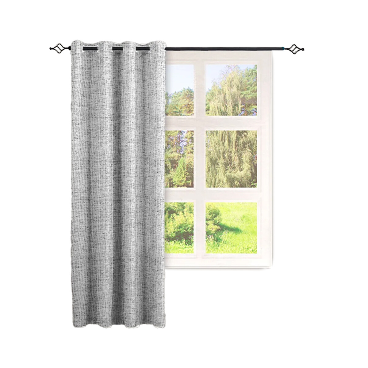 Cortina Blackout 140x230 Cm Bloquea Luz Dormitorio Living - Gris 