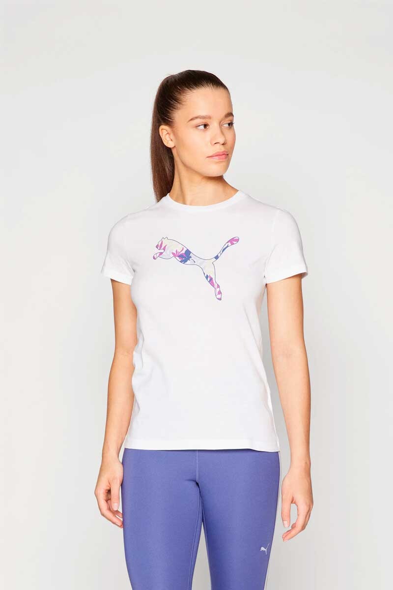 BUZO PUMA MC GRAPHICS FLORAL CAT LOGO TEE 