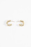 Aros acero irregular con perlas dorado