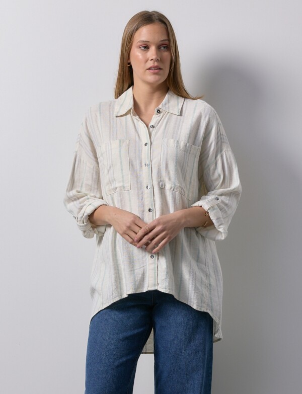 Camisola Lino CRUDO/MULTI
