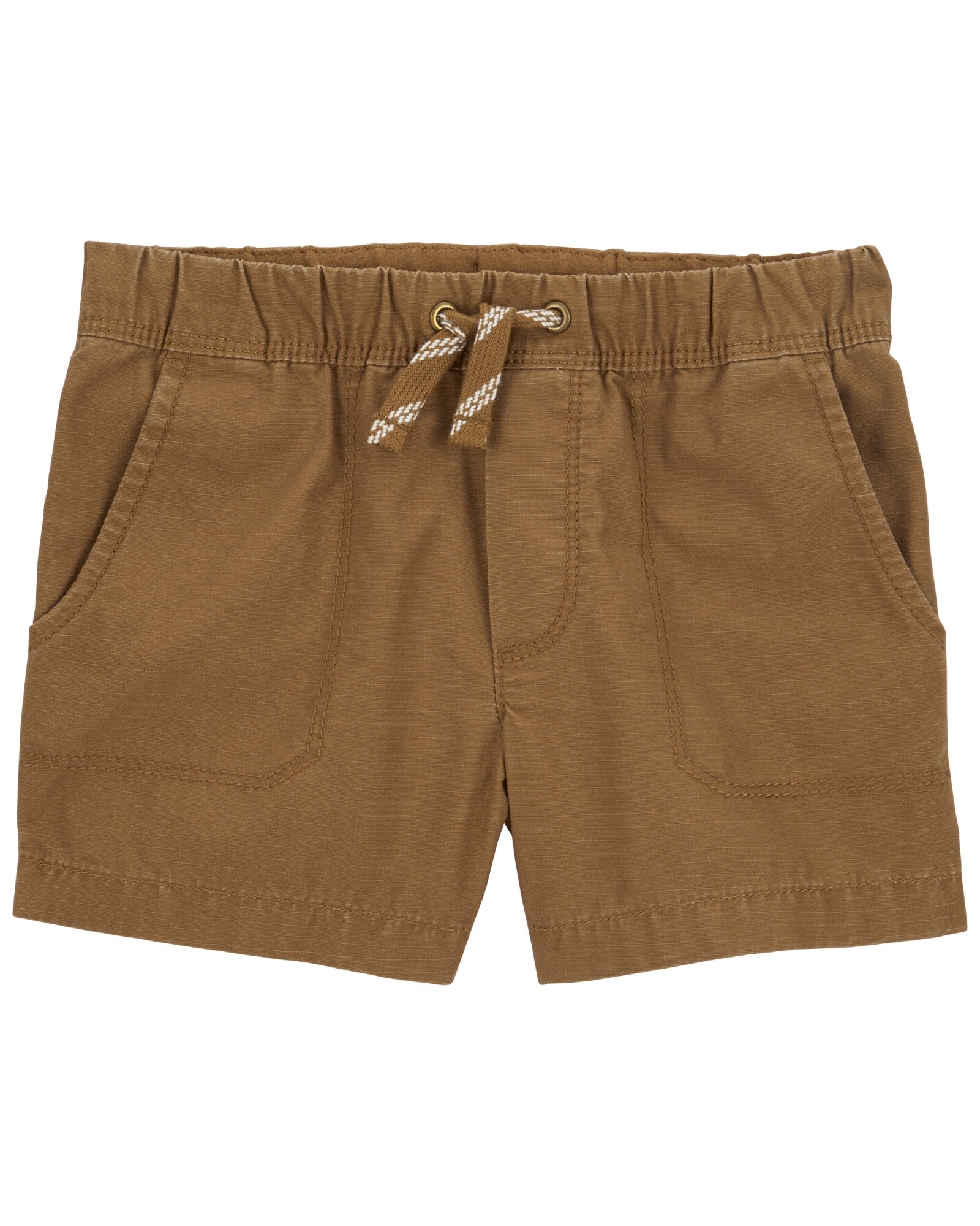 Short de lona, con cordón, marrón. Talles 2-5T Sin color