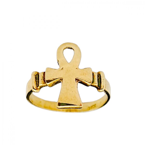 Anillo Cruz Egipcia-Oro bajo-Sin Piedra-AN8194 sinpiedra