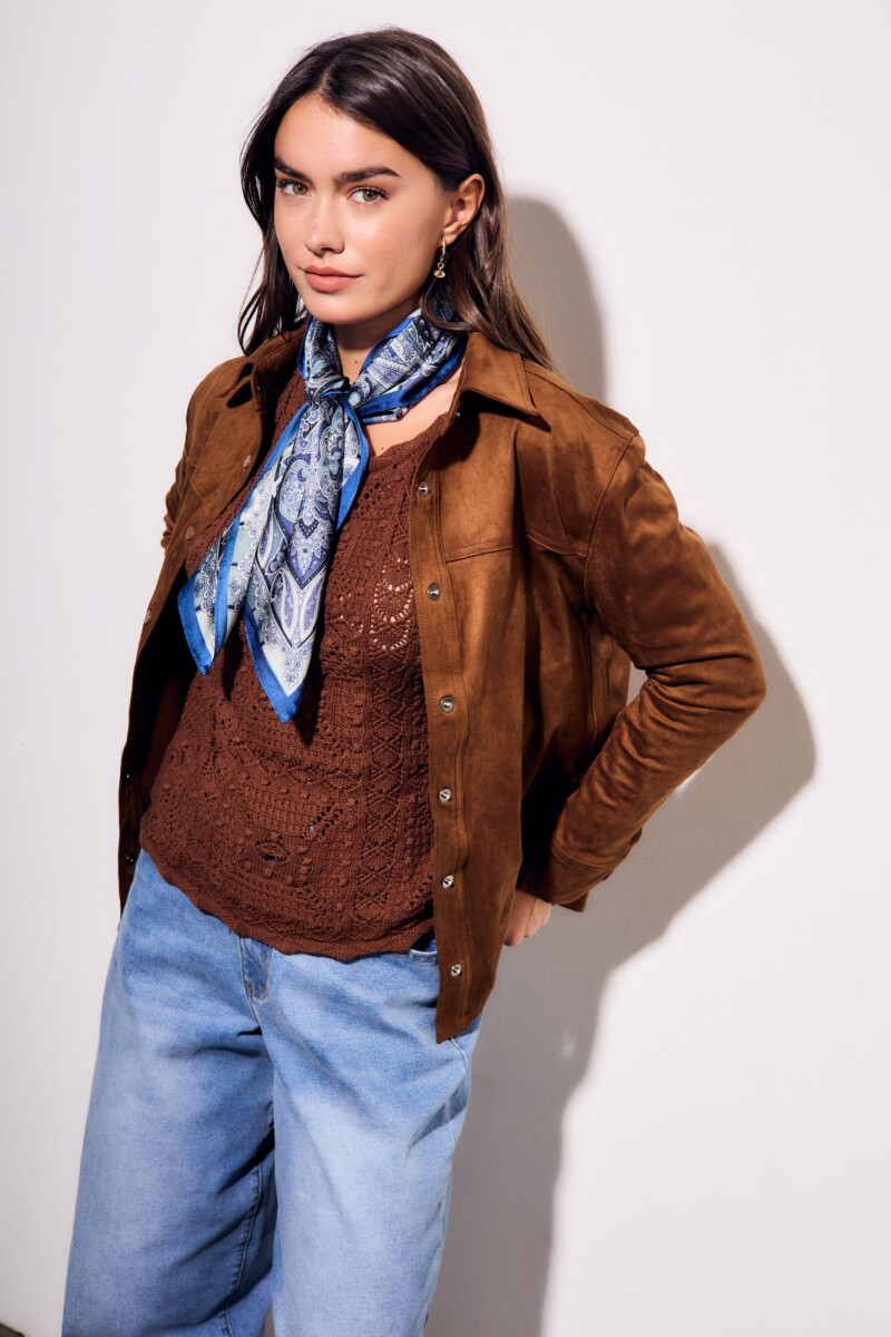 Camisa Gamuza Vegana Camel