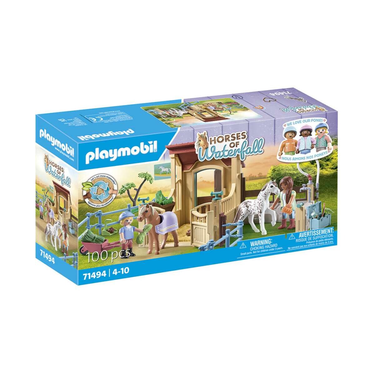 Establo de Caballos Playmobil con Figuras - 100 Piezas 