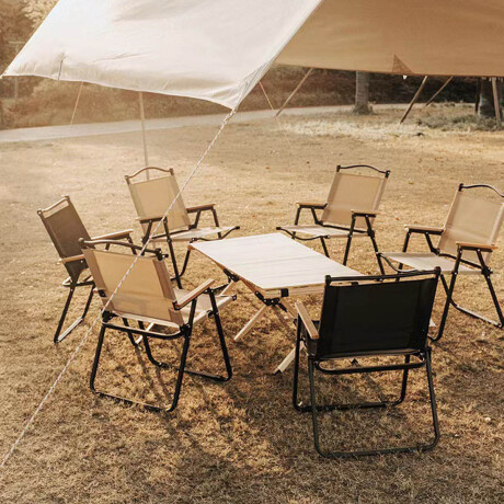 Silla Plegable Camping Playa Picnic Pesca Portátil Beige