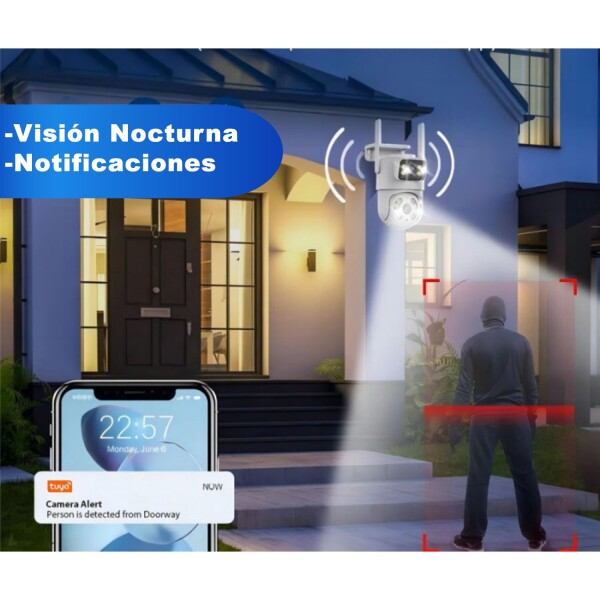 Cámara Seguridad Dual Domo Exteriores App Vision Nocturna Variante Color Blanco
