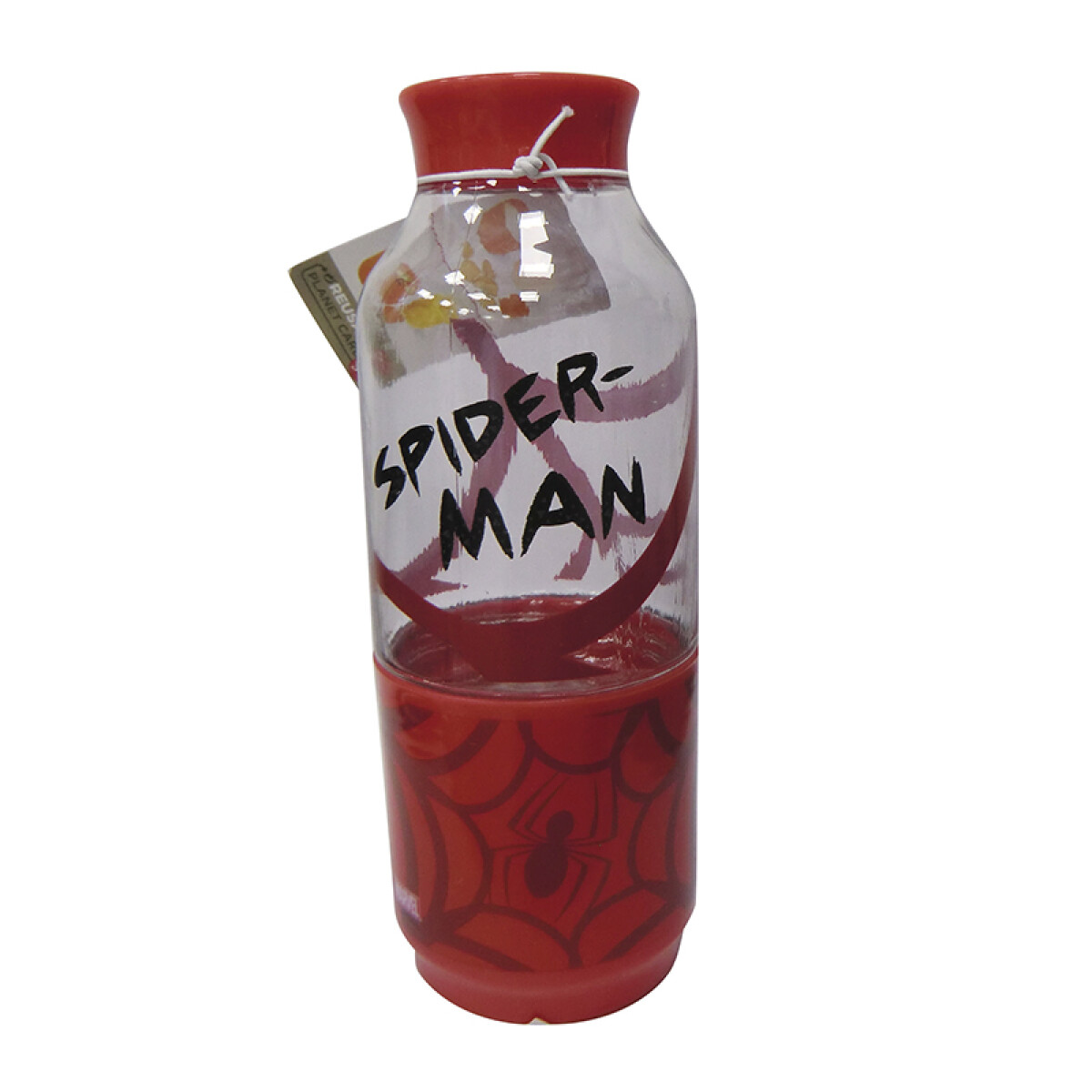 Botella Plástica 2 en 1 para Snack Spiderman 300 ml 