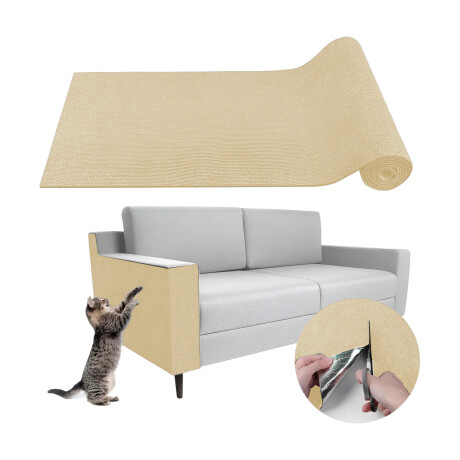 Rascador Gato Adhesivo 100x60cm Protector Muebles Sofá Pared Beige