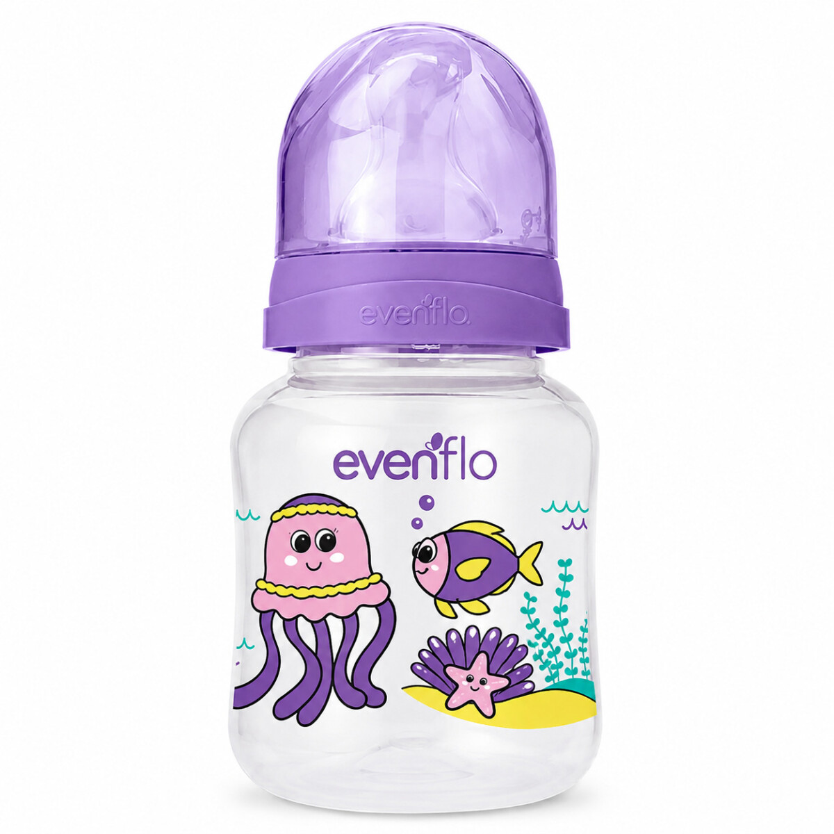 Mamadera Evenflo Acuario Bebés 0-3M 120Ml Tetina Flujo Lento - Lila 