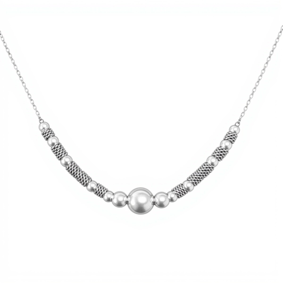 Cadena gargantilla bolitas tailandesa-Plata 925-Sin Piedra-CD3473 - sinpiedra 