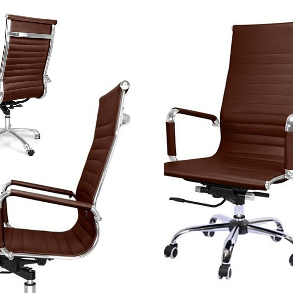 Silla de oficina giratoria eco cuero Marrón