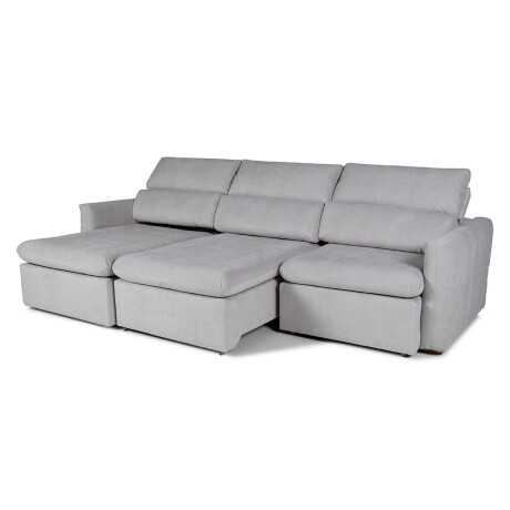 Sofá Dublin (Rebatible) - Microfibra - 3 cuerpos TC1009 (Plata)