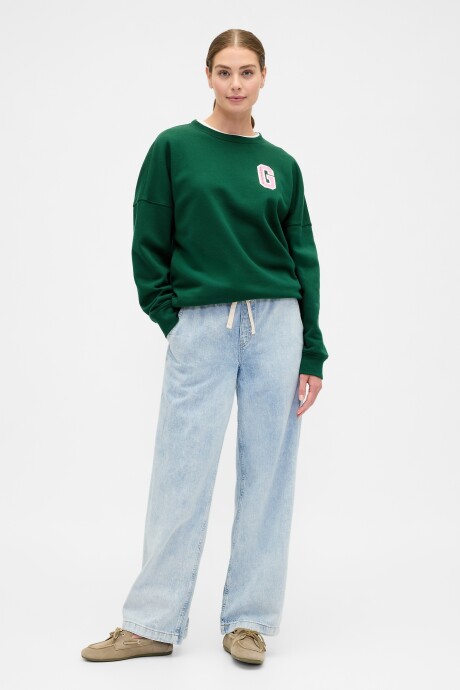 Buzo Deportivo Logo Gap Oversized Mujer Evergreen Glamour