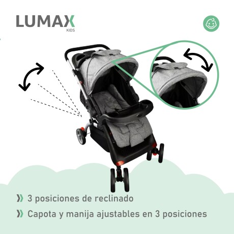 Coche de bebé Premium Lumax con asiento para auto Gris