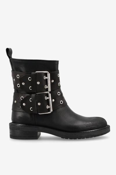 BOTA CORTA CON HEBILLA Y DETAL Negro
