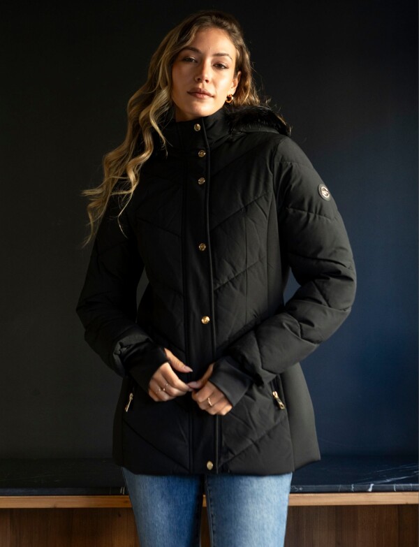 Campera Abrigo Faux Fur NEGRO