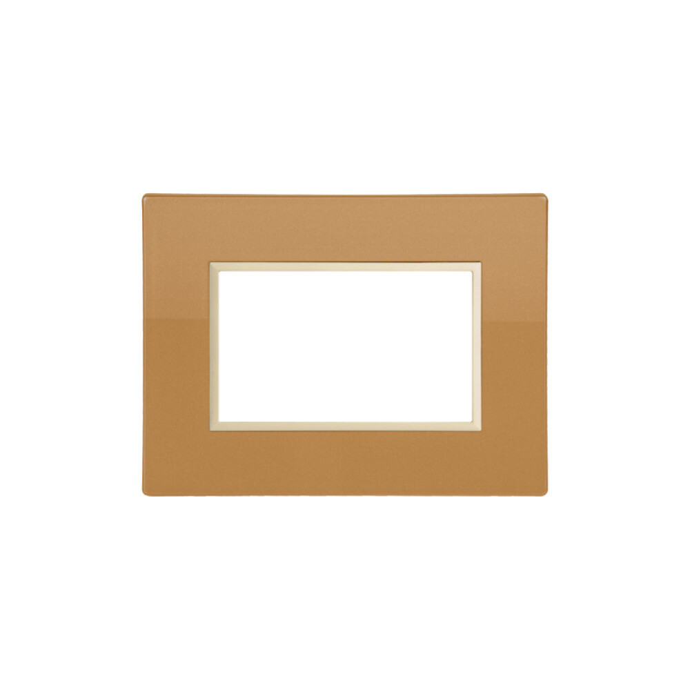 Plaqueta p/3 módulos bronce claro - Duomo Flat ELE01193