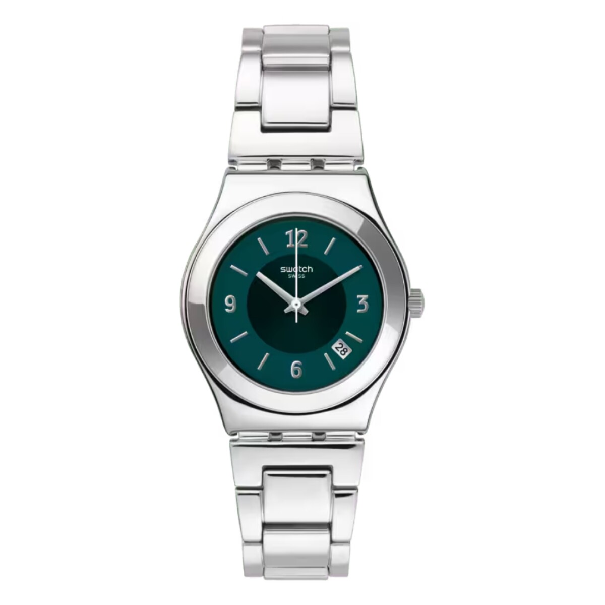 Reloj Swatch YLS468GC Midlesteel con correa de acero para dama - Verde 