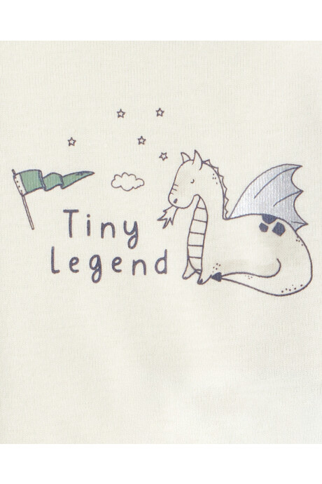 Set tres piezas de algodón, pantalón y dos bodies, diseño dragón Set tres piezas de algodón, pantalón y dos bodies, diseño dragón