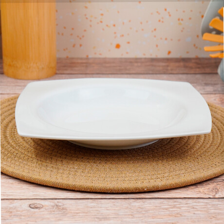 Plato hondo cuadrado de ceramica Plato hondo cuadrado de ceramica