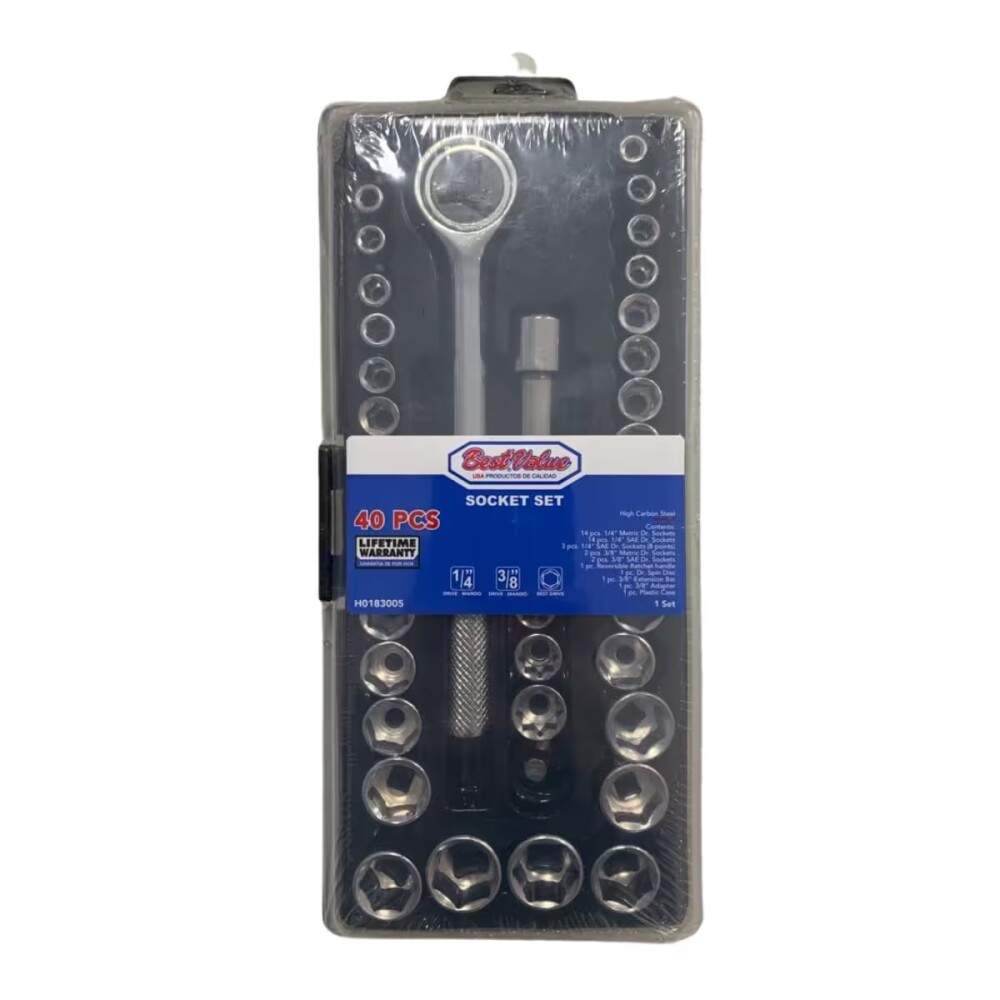 JUEGO DE DADOS 1/4 - 3/8 40PZ Juego De Dados 1/4 - 3/8 40pz