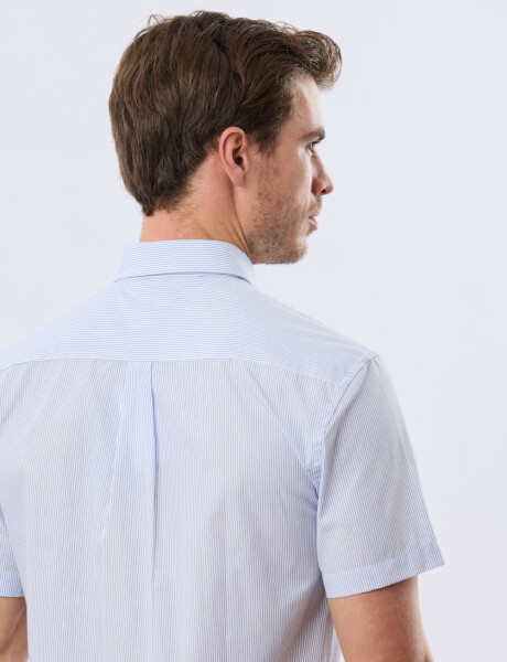 CAMISA RAYADA Celeste