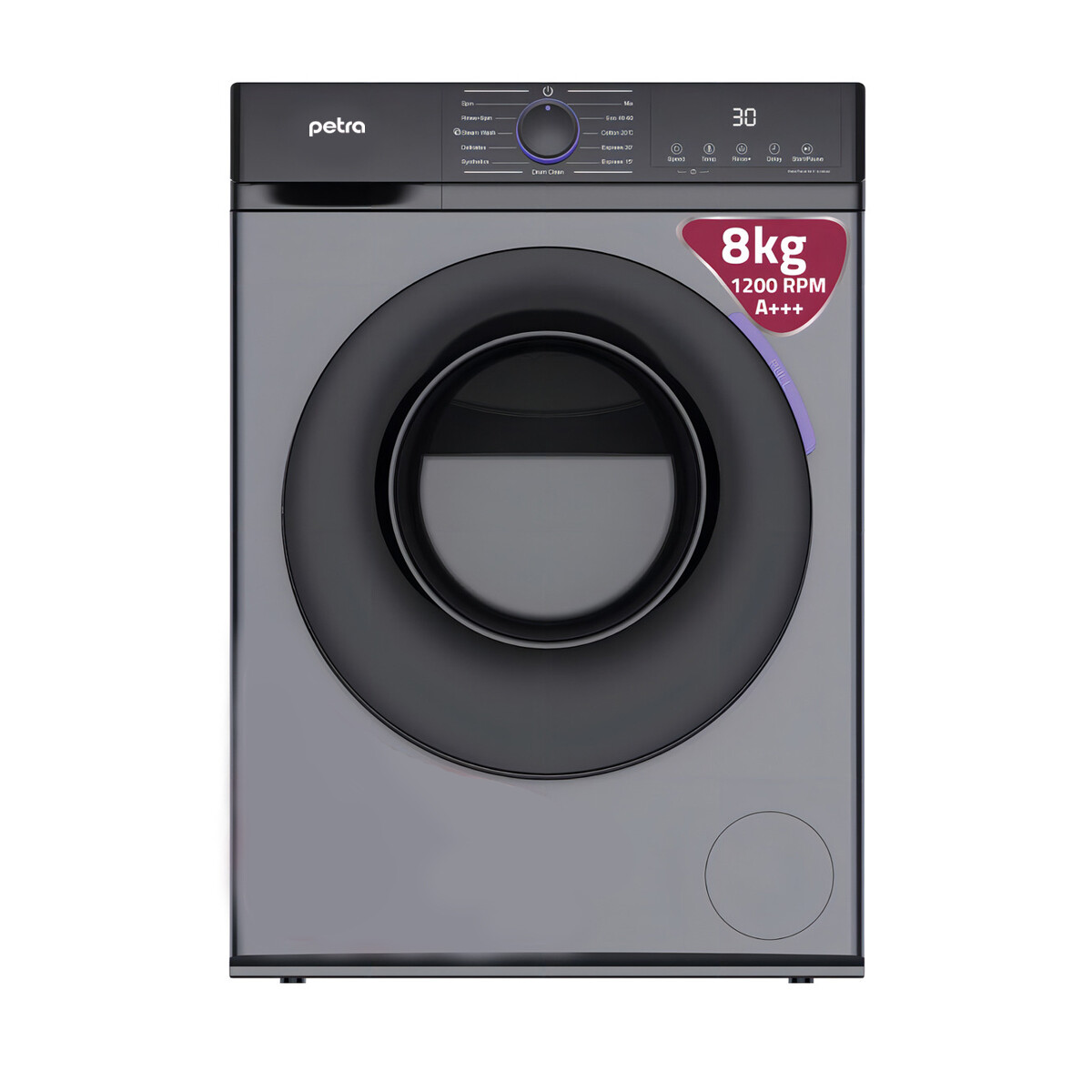 Lavarropas Petra 8kg Inverter Eficiencia A+++ Color Gris 