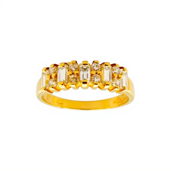 Anillo-Oro bajo-Piedras Zirconias-AN8034 conpiedra