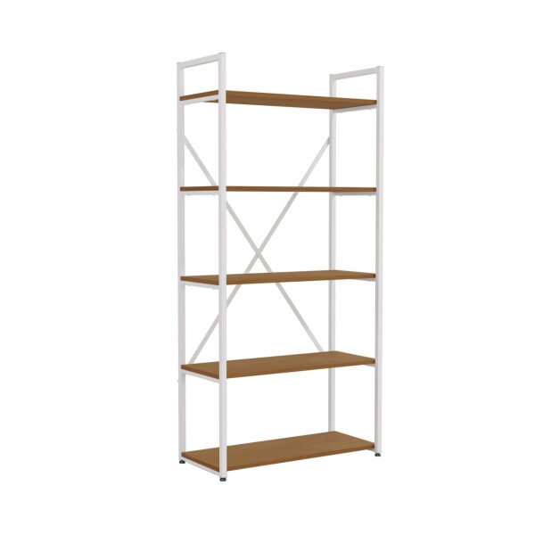 Estanteria tipo industrial Alta 5 estantes canela y Blanco Estanteria tipo industrial Alta 5 estantes canela y Blanco