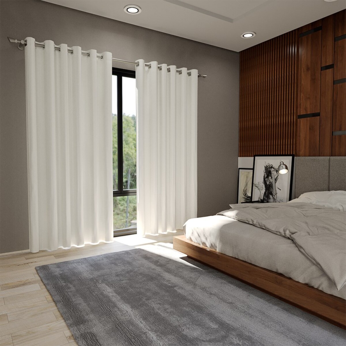 Cortina 100% Blackout set 2 paños 135 x 230 - BLANCO 