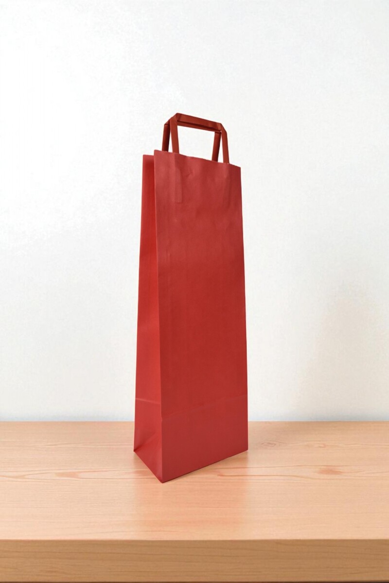 Bolsa lisa acuario 14x08x40 cm, para botella - ROJO 