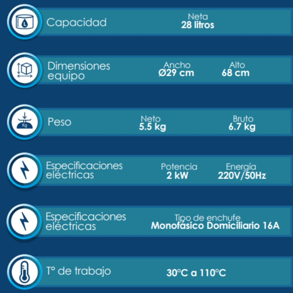Hervidor de Agua 28 Litros VHA-28 Hervidor de Agua 28 Litros VHA-28
