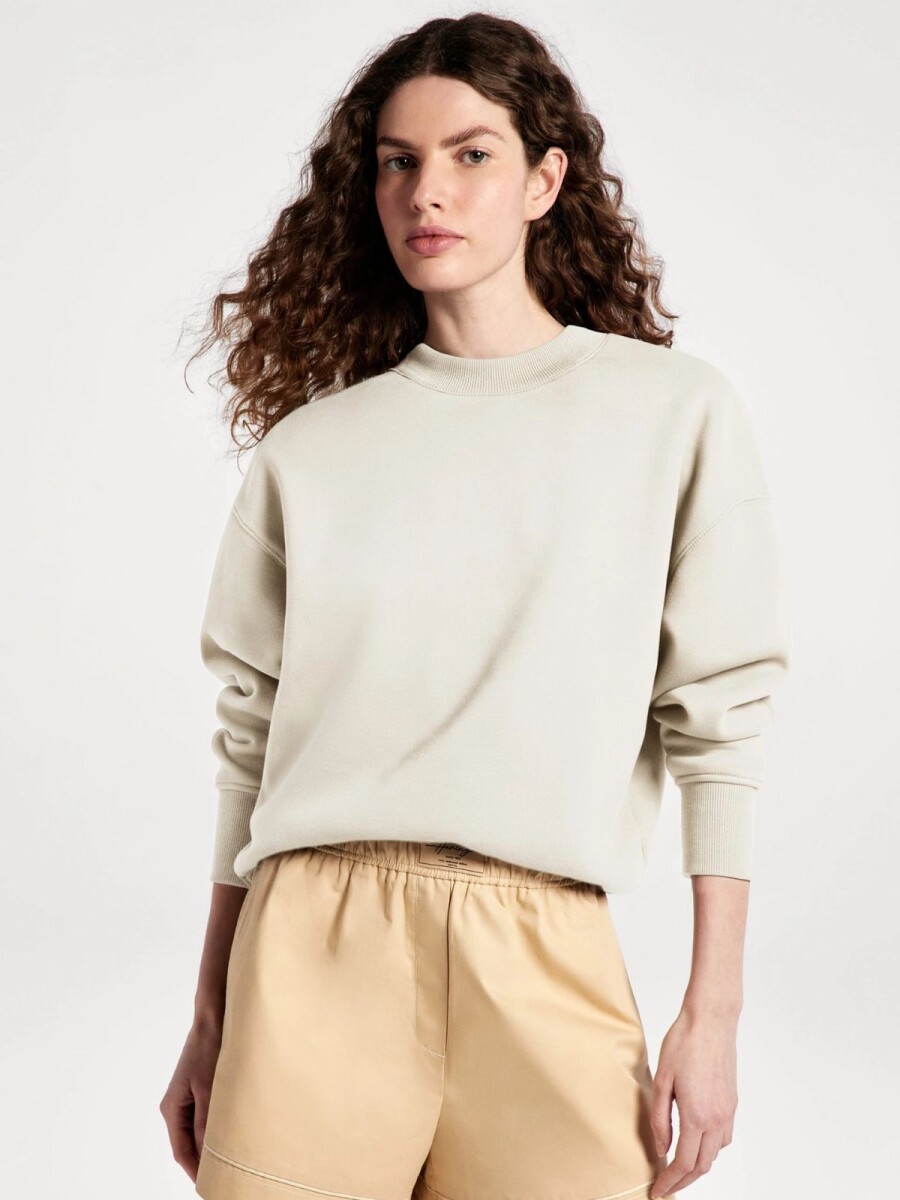 BUZO CON PUÑOS ELASTIZADOS - BEIGE 