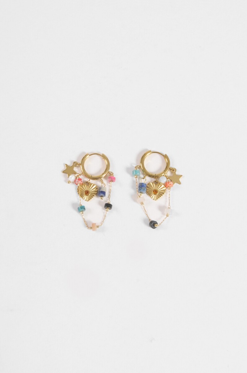 Aros acero mystic - dorado 
